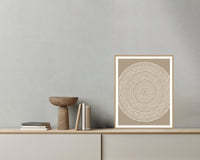 Warm Linen Geometric Wall Art Print – Signed Limited Edition Giclée | Modern Gallery Decor — Grey wall with bowl