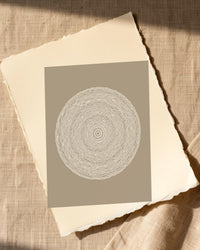 Warm Linen Geometric Wall Art Print – Signed Limited Edition Giclée | Modern Gallery Decor — Paper/edge detail
