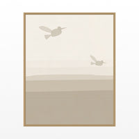 Warm Linen Hummingbird Printable Wall Art – Limited Edition Giclée Art Print | Instant Digital Download — Floating natural frame