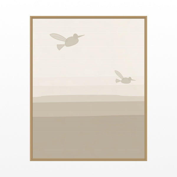 Warm Linen Hummingbird Printable Wall Art – Limited Edition Giclée Art Print | Instant Digital Download — Floating natural frame