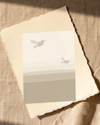 Warm Linen Hummingbird Printable Wall Art – Limited Edition Giclée Art Print | Instant Digital Download — Paper/edge detail