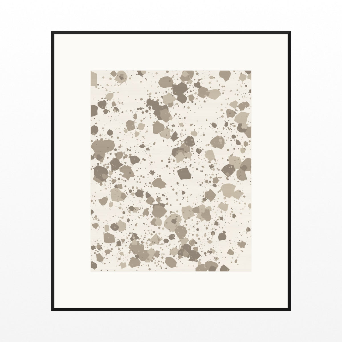 Warm Linen Paint Splatter Wall Art Print – Signed Limited Edition Giclée | Modern Gallery Decor — Black gallery mat