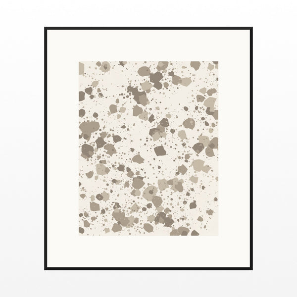 Warm Linen Paint Splatter Wall Art Print – Signed Limited Edition Giclée | Modern Gallery Decor — Black gallery mat
