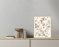 Warm Linen Paint Splatter Wall Art Print – Signed Limited Edition Giclée | Modern Gallery Decor — Grey wall with bowl