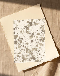 Warm Linen Paint Splatter Wall Art Print – Signed Limited Edition Giclée | Modern Gallery Decor — Paper/edge detail