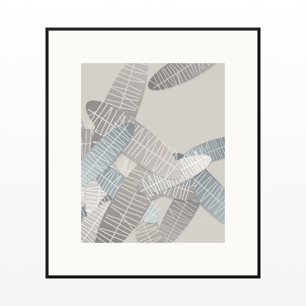 Warm Linen Tropical Wall Art Print – Signed Limited Edition Giclée | Modern Gallery Decor — Black gallery mat